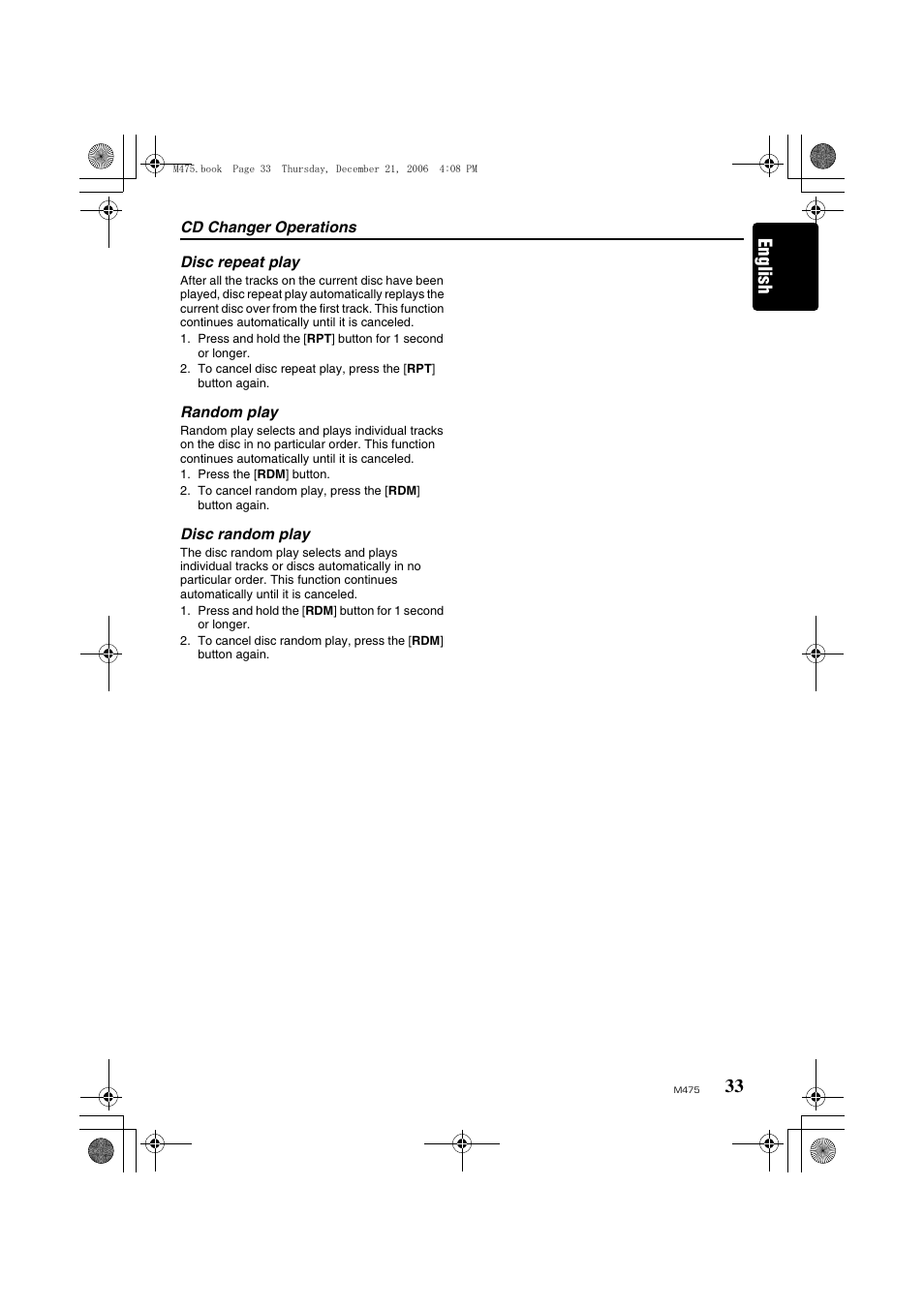 English | Clarion Automobile Accessories User Manual | Page 31 / 36