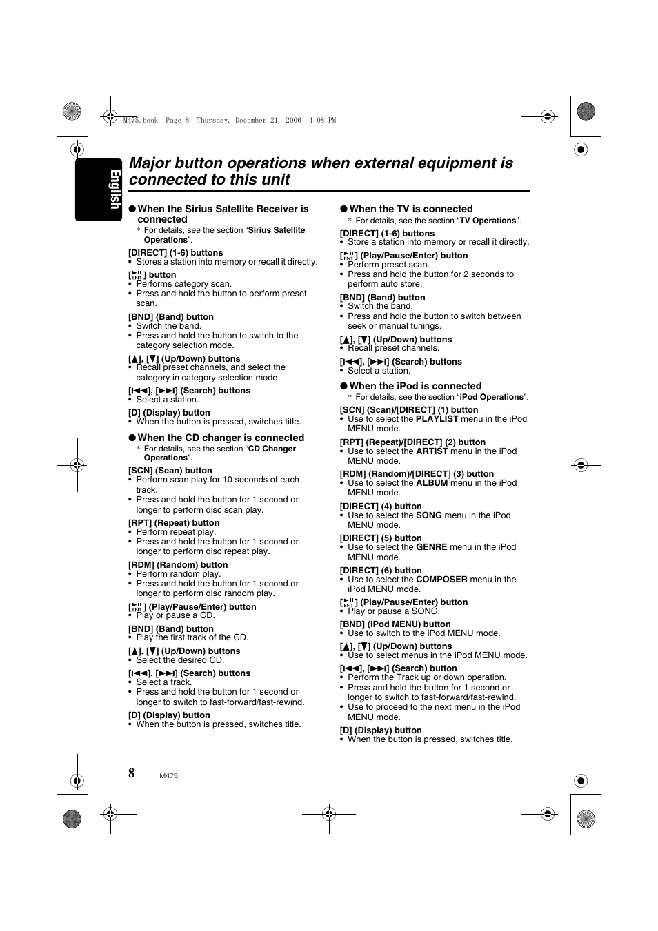 English | Clarion Automobile Accessories User Manual | Page 6 / 36