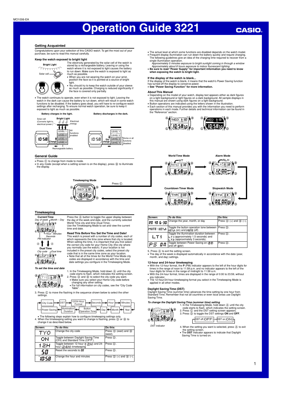 G-Shock GX-56 User Manual | 4 pages