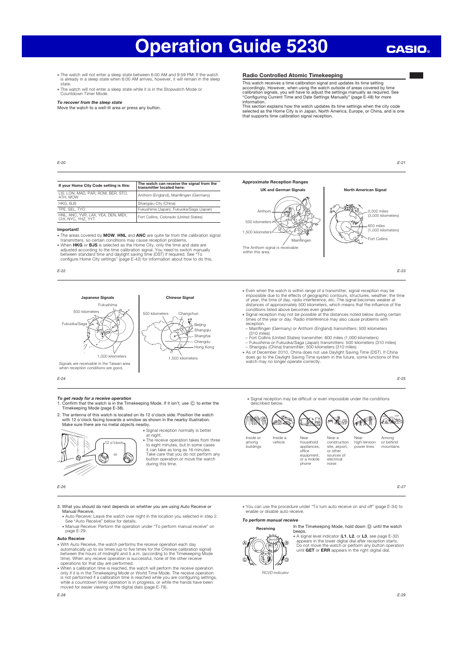 Operation guide 5230 | G-Shock AWG-M100 User Manual | Page 3 / 10