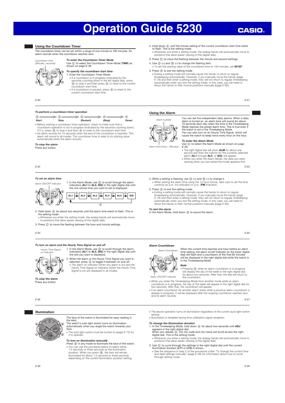 Operation guide 5230 | G-Shock AWG-M100 User Manual | Page 7 / 10