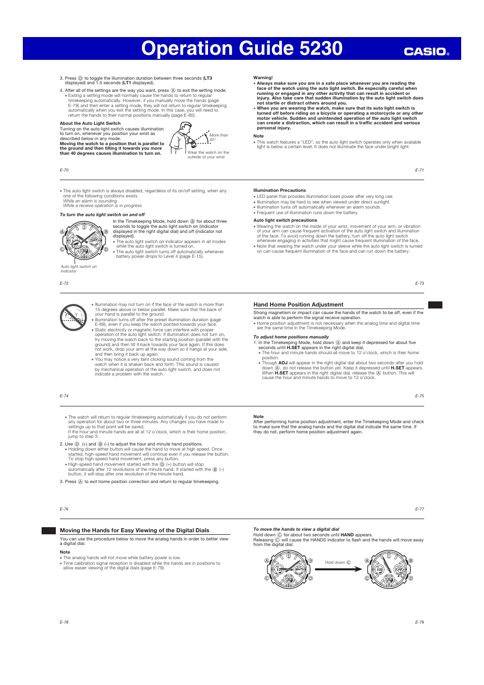 Operation guide 5230 | G-Shock AWG-M100 User Manual | Page 8 / 10