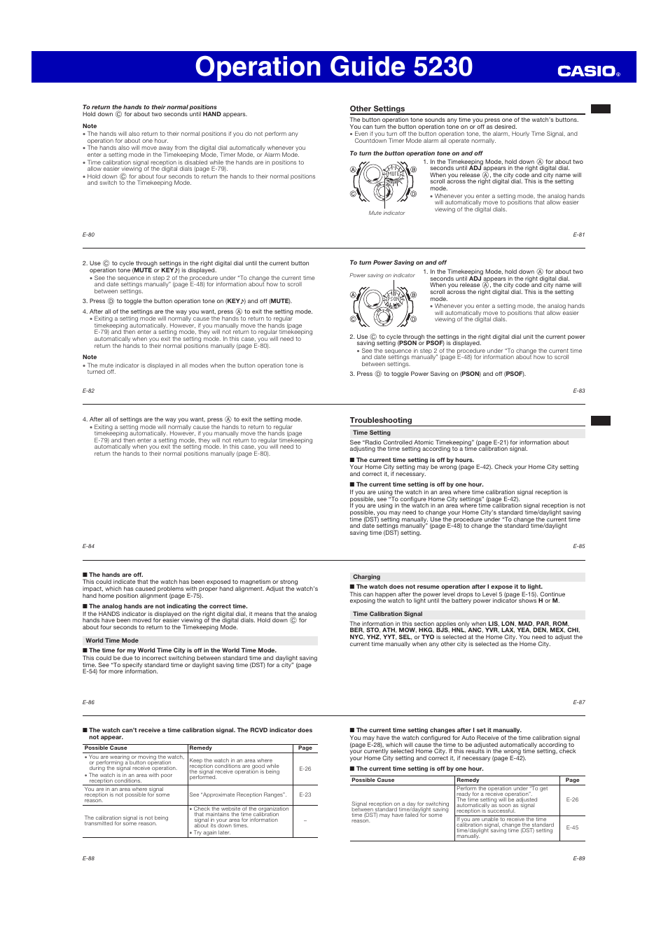 Operation guide 5230 | G-Shock AWG-M100 User Manual | Page 9 / 10