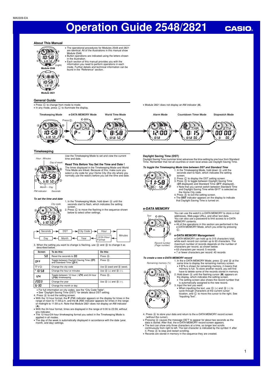 G-Shock G-2900 User Manual | 4 pages