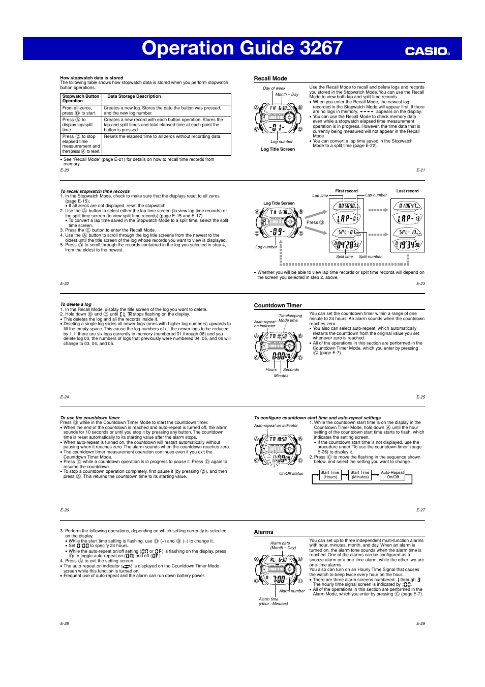 Operation guide 3267 | G-Shock GD-200 User Manual | Page 3 / 5