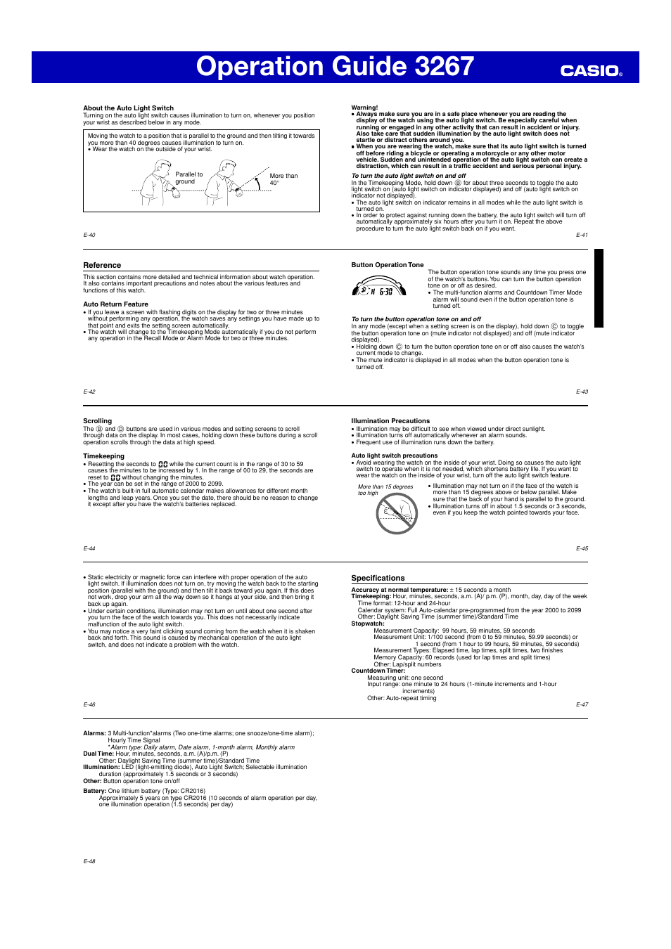 Operation guide 3267 | G-Shock GD-200 User Manual | Page 5 / 5