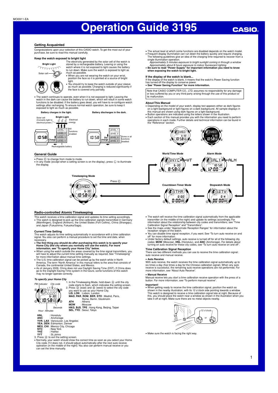 G-Shock GW-2310 User Manual | 6 pages