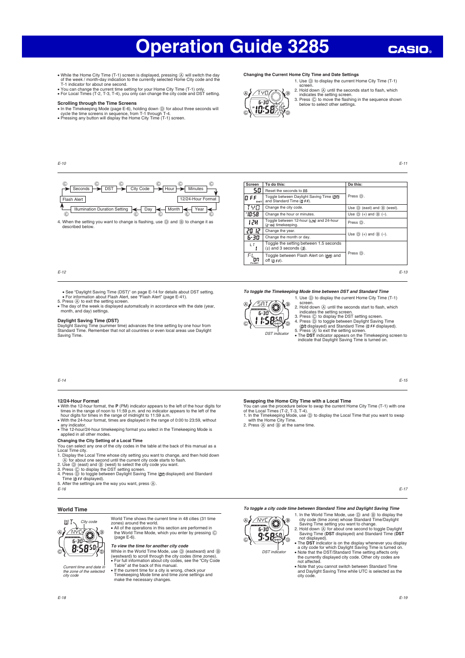 Operation guide 3285 | G-Shock G-8900 User Manual | Page 2 / 5