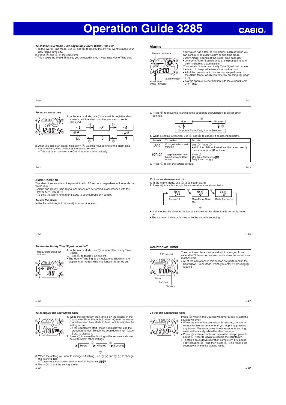 Operation guide 3285 | G-Shock G-8900 User Manual | Page 3 / 5