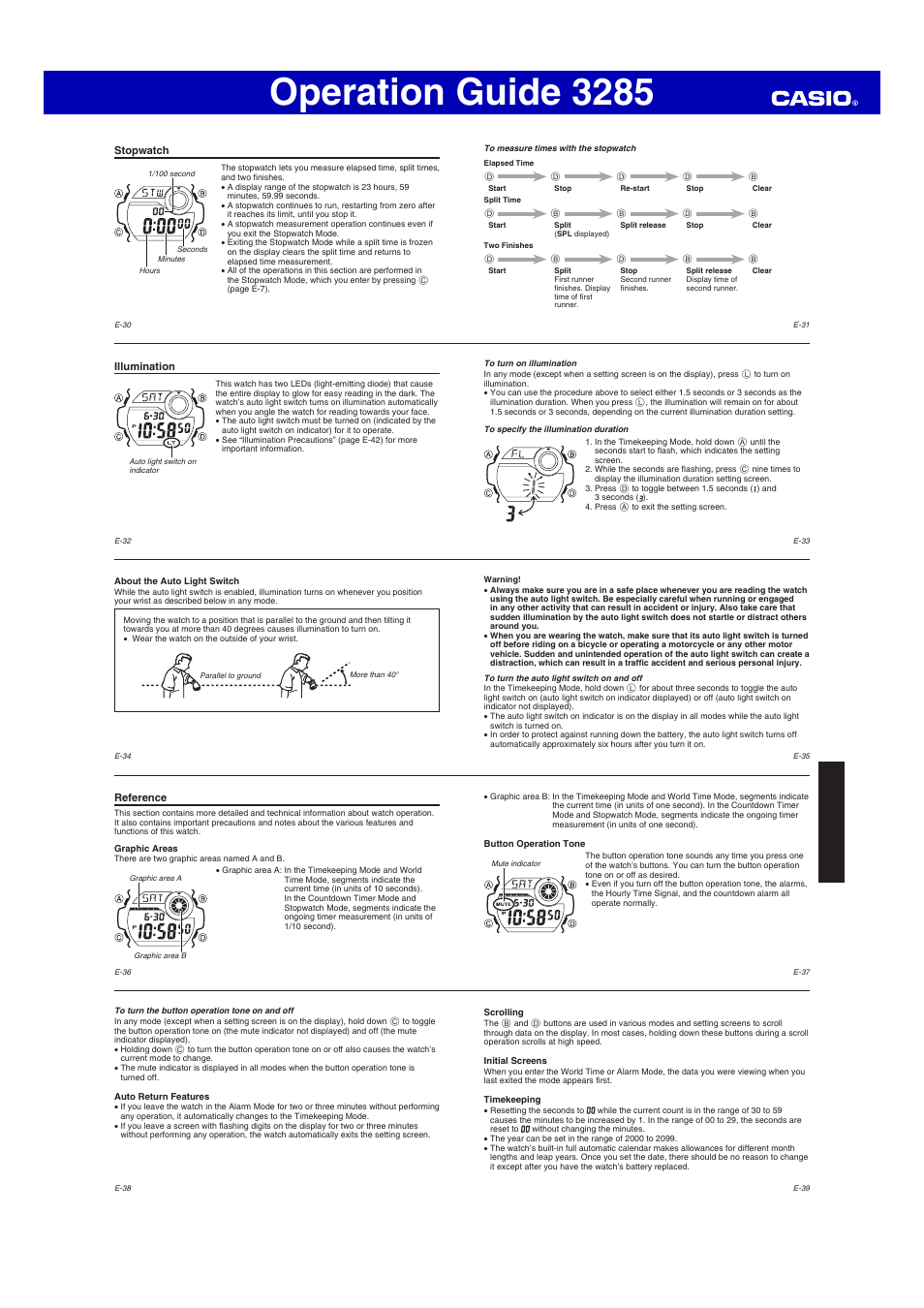 Operation guide 3285 | G-Shock G-8900 User Manual | Page 4 / 5