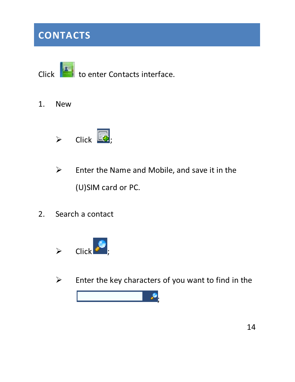 Contacts | Verykool m950 User Manual | Page 15 / 29