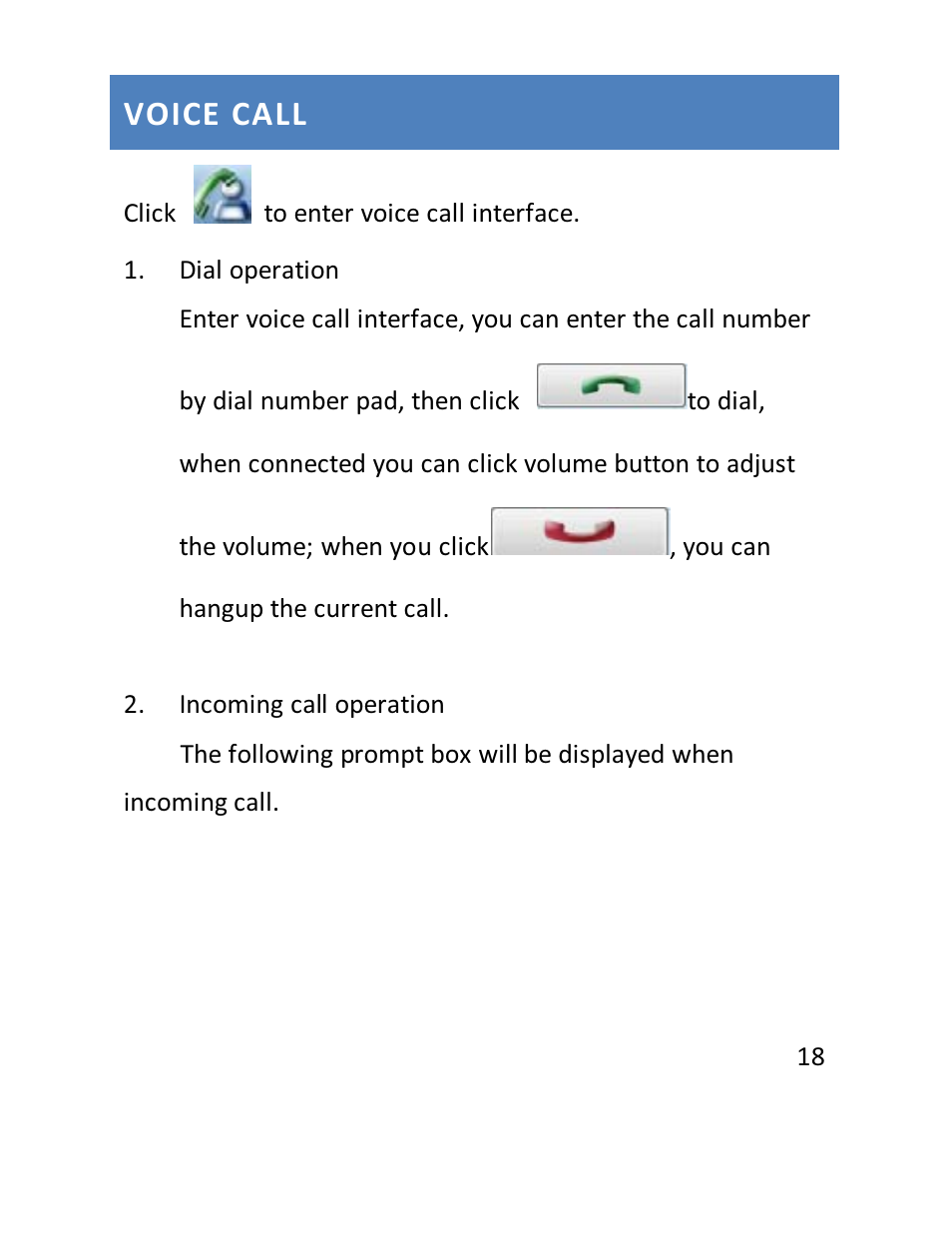 Voice call | Verykool m950 User Manual | Page 19 / 29