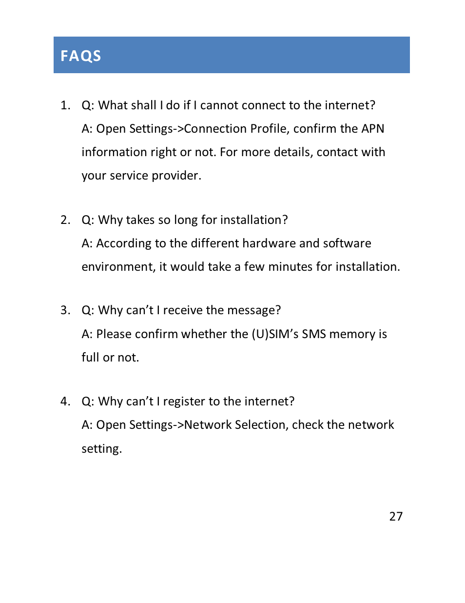 Faqs | Verykool m950 User Manual | Page 28 / 29