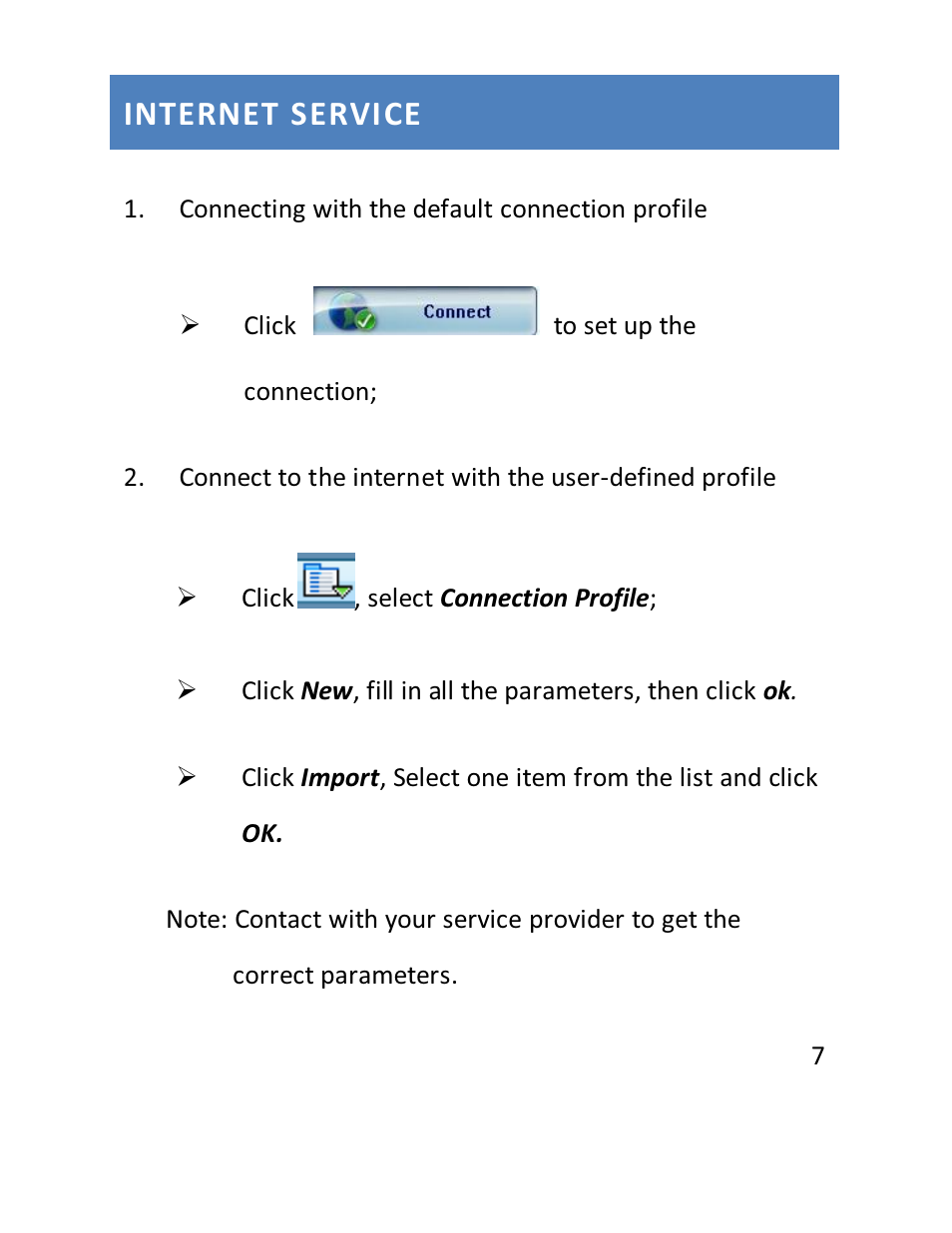 Internet service | Verykool m950 User Manual | Page 8 / 29