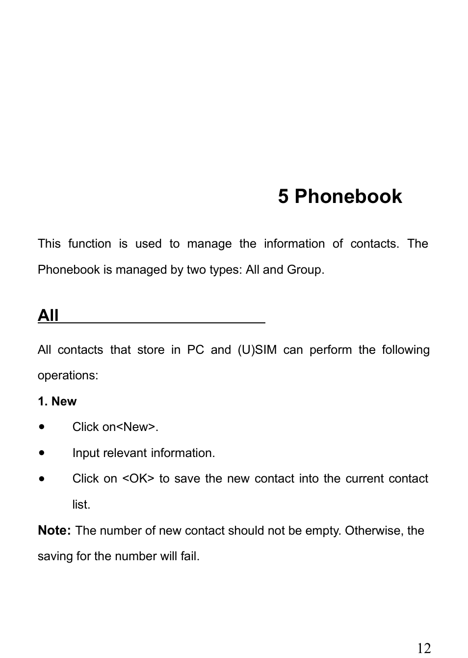 5 phonebook | Verykool m1000 User Manual | Page 12 / 23