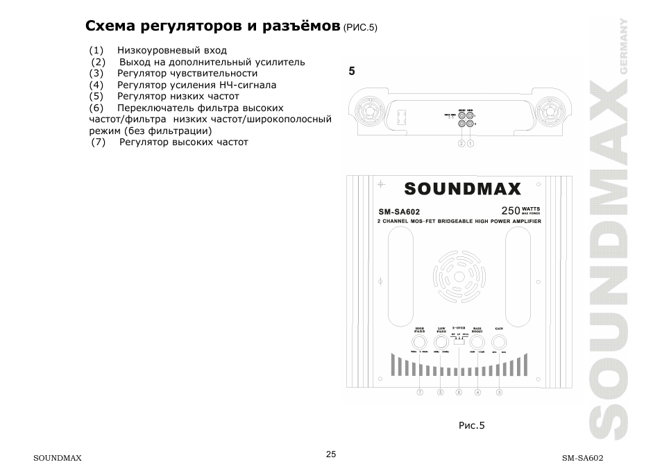 SoundMax SM-SA602 User Manual | Page 25 / 27