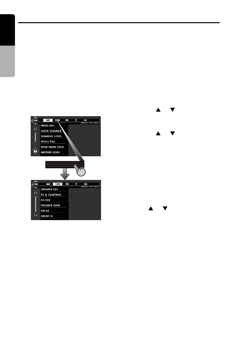 1 ch surround decoder operations, English, 1 ch surround decoder control function | Clarion VRX935VD User Manual | Page 54 / 60