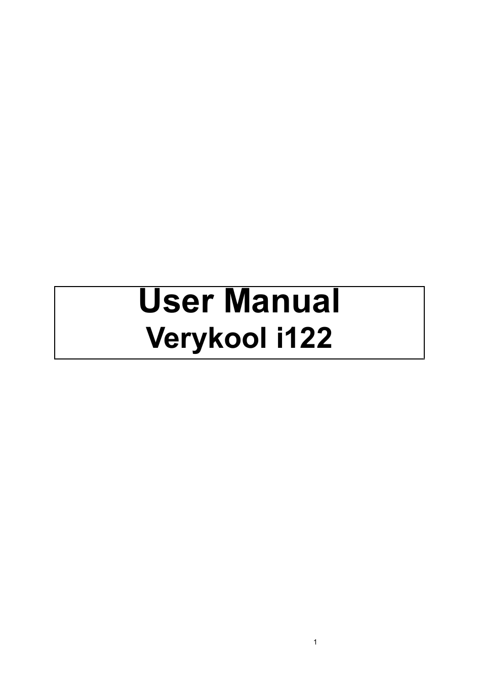 Verykool i122 User Manual | 21 pages