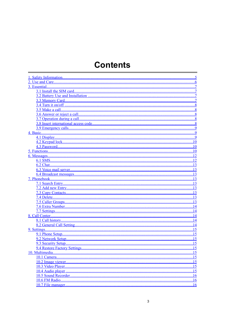 Verykool i122 User Manual | Page 3 / 21
