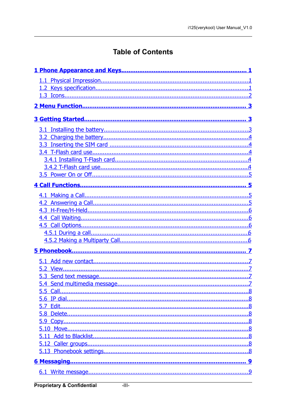 Verykool i125 User Manual | Page 3 / 29