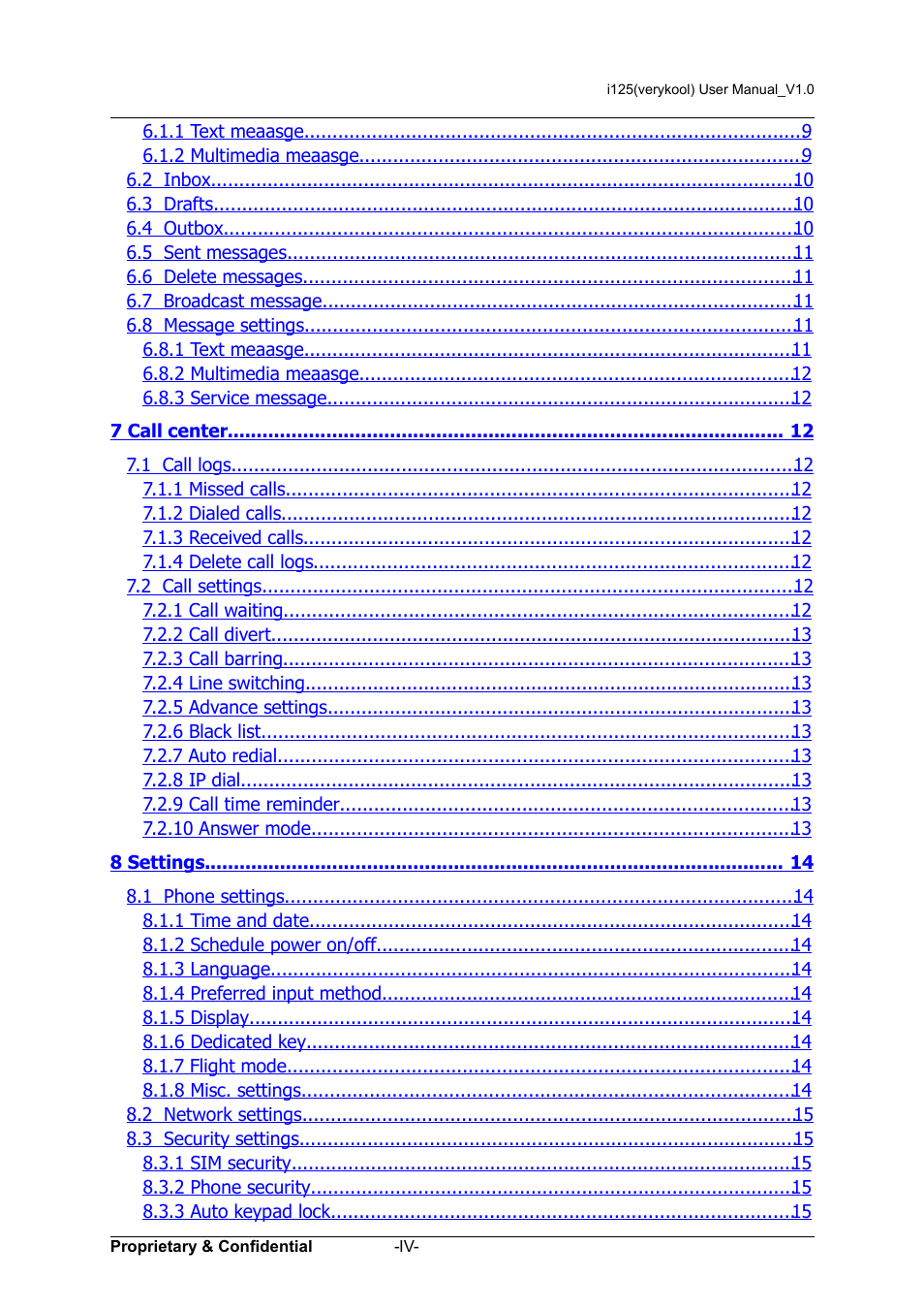 Verykool i125 User Manual | Page 4 / 29