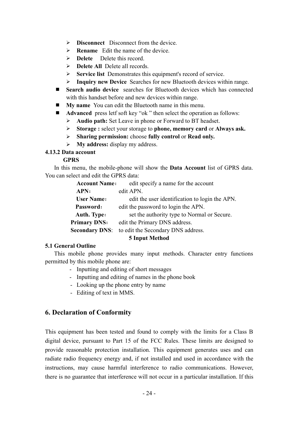 Declaration of conformity | Verykool i277 User Manual | Page 24 / 26