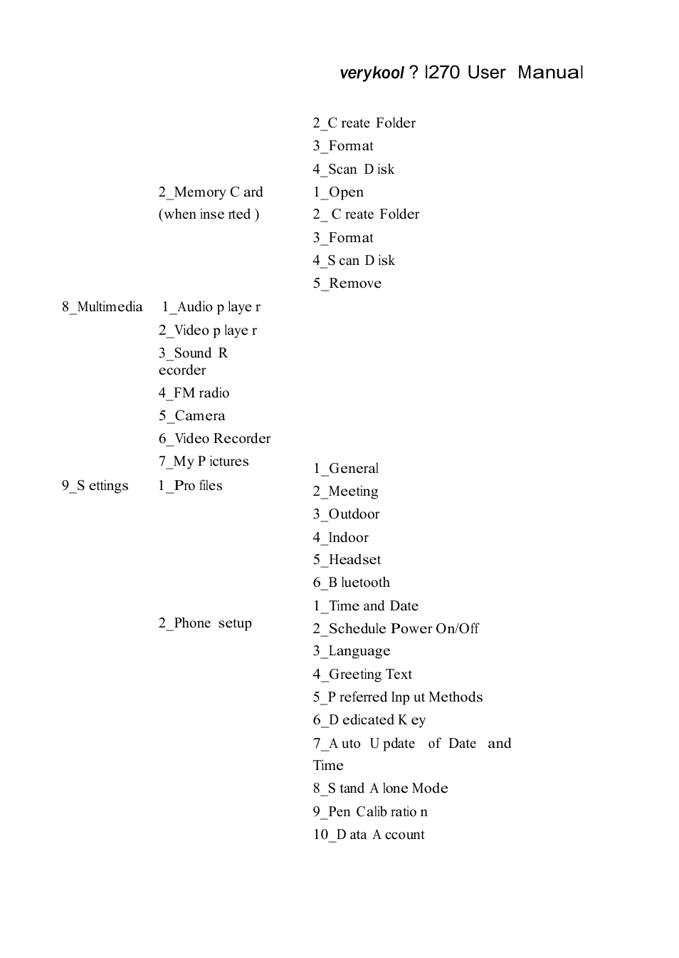 Verykool ? i270 user manual | Verykool i270 User Manual | Page 26 / 67
