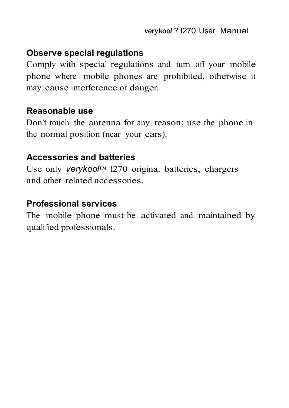 Verykool i270 User Manual | Page 7 / 67