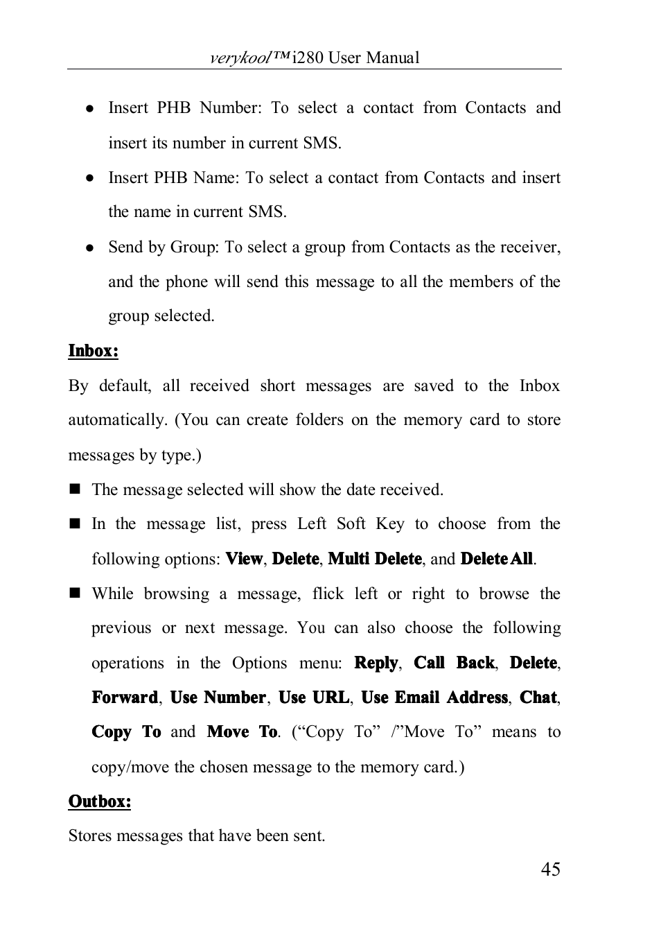 Verykool i280 User Manual | Page 45 / 91