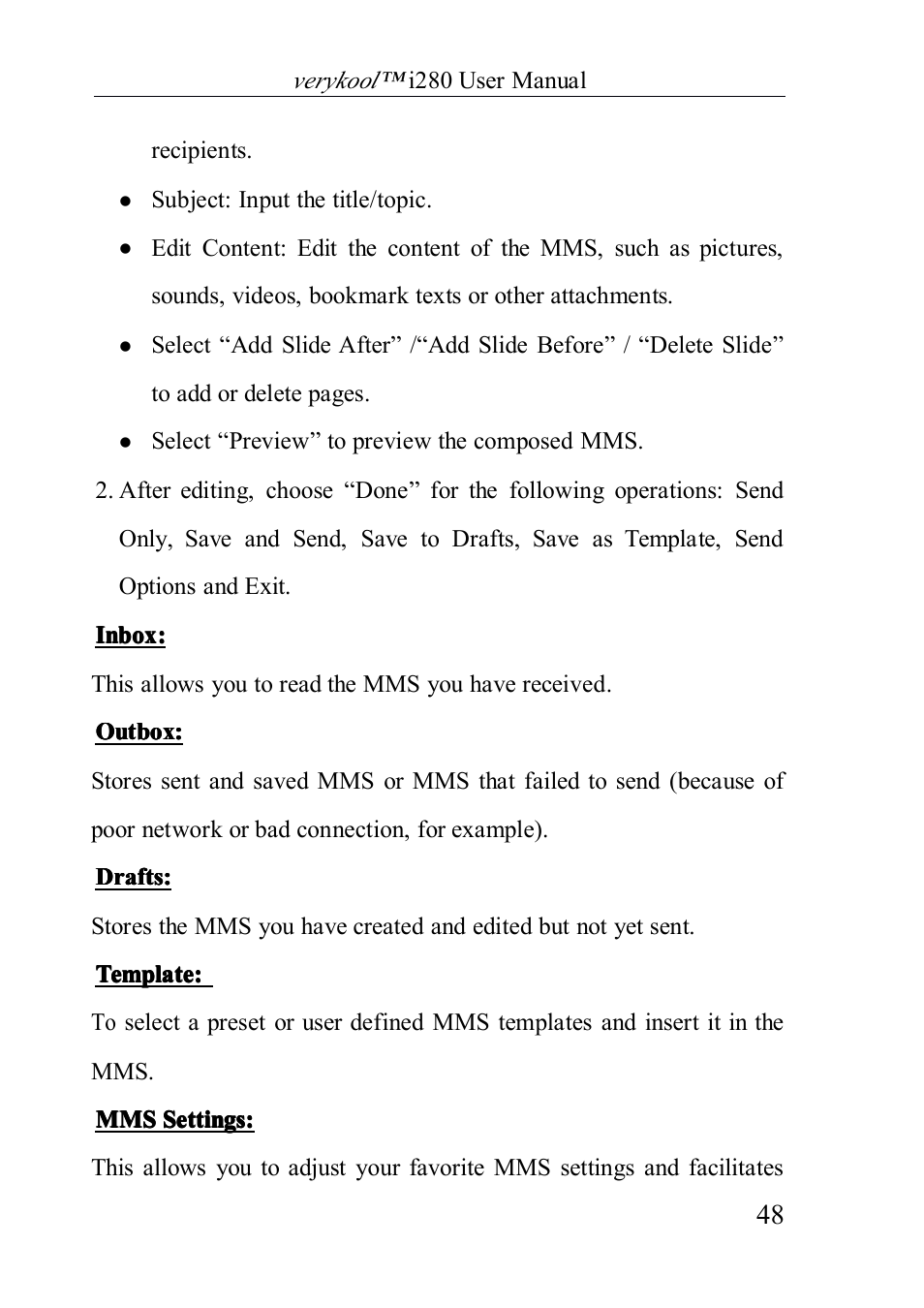Verykool i280 User Manual | Page 48 / 91