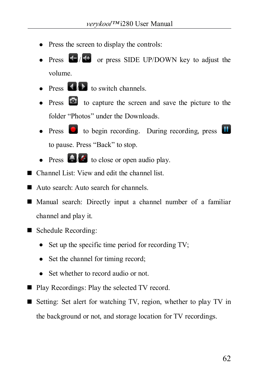 Verykool i280 User Manual | Page 62 / 91