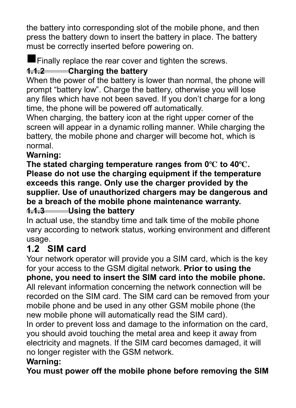 2 charging the battery, 3 using the battery, 2 sim card | 2charging the battery, 3using the battery, 2sim, Card | Verykool i285 User Manual | Page 13 / 46