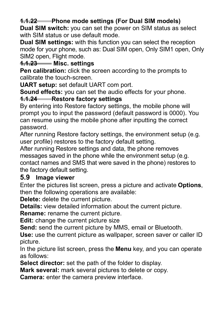 22 phone mode settings (for dual sim models), 23 misc. settings, 24 restore factory settings | 9 image viewer, 22phone mode settings (for dual sim models), 24restore factory settings, Mage, Viewer | Verykool i285 User Manual | Page 35 / 46