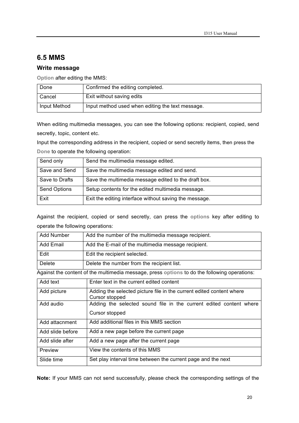 5 mms | Verykool i315 User Manual | Page 20 / 44