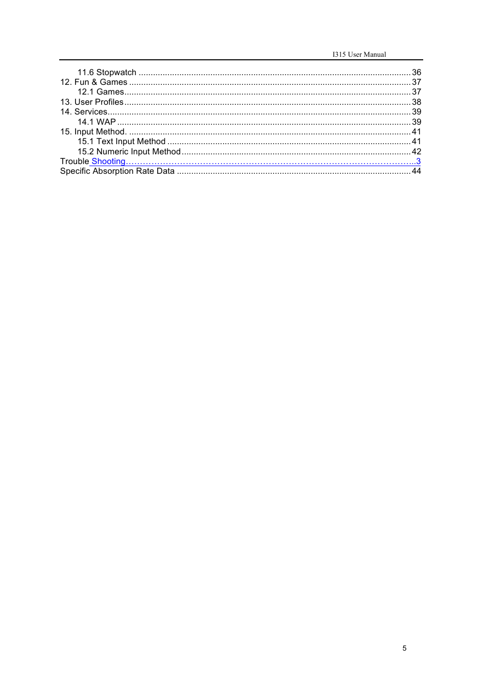 Verykool i315 User Manual | Page 5 / 44