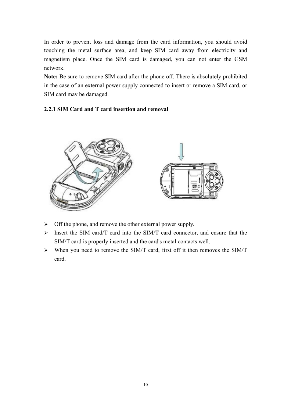 1 sim card and t card insertion and removal | Verykool i315N User Manual | Page 10 / 35