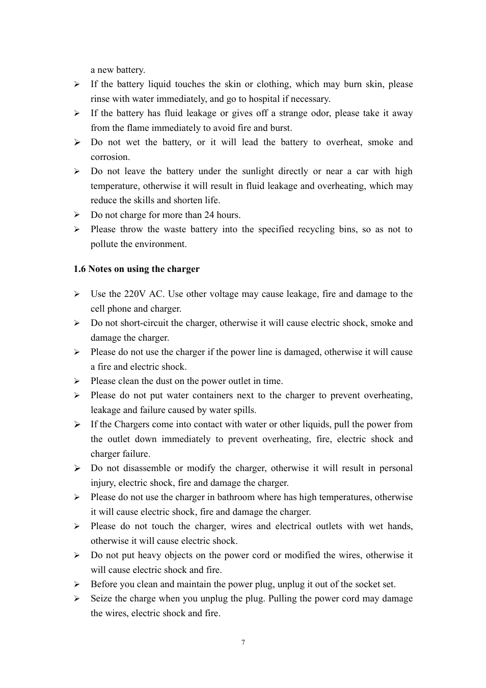 6 notes on using the charger | Verykool i315N User Manual | Page 7 / 35