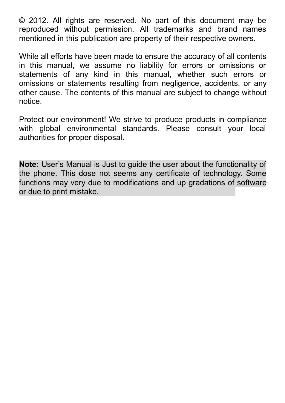 Verykool i320 User Manual | Page 2 / 28