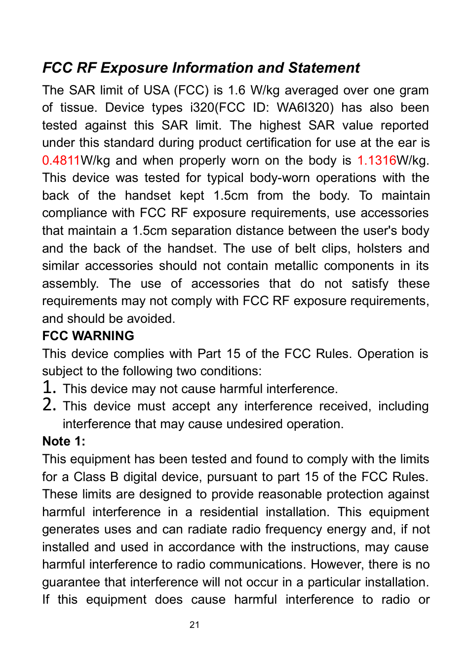 Fcc rf exposure information and statement | Verykool i320 User Manual | Page 26 / 28
