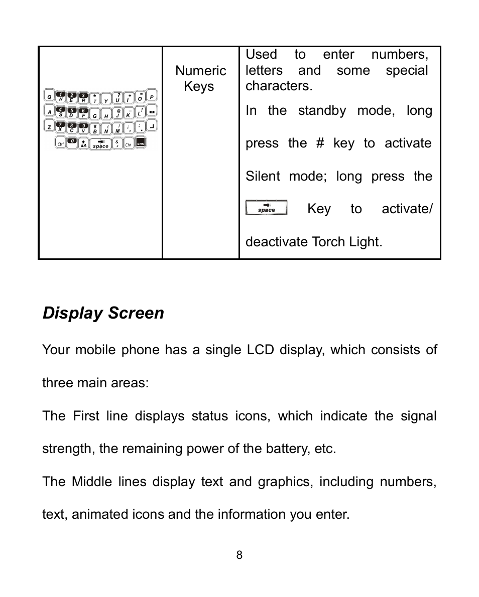 Display screen | Verykool i604 User Manual | Page 15 / 69