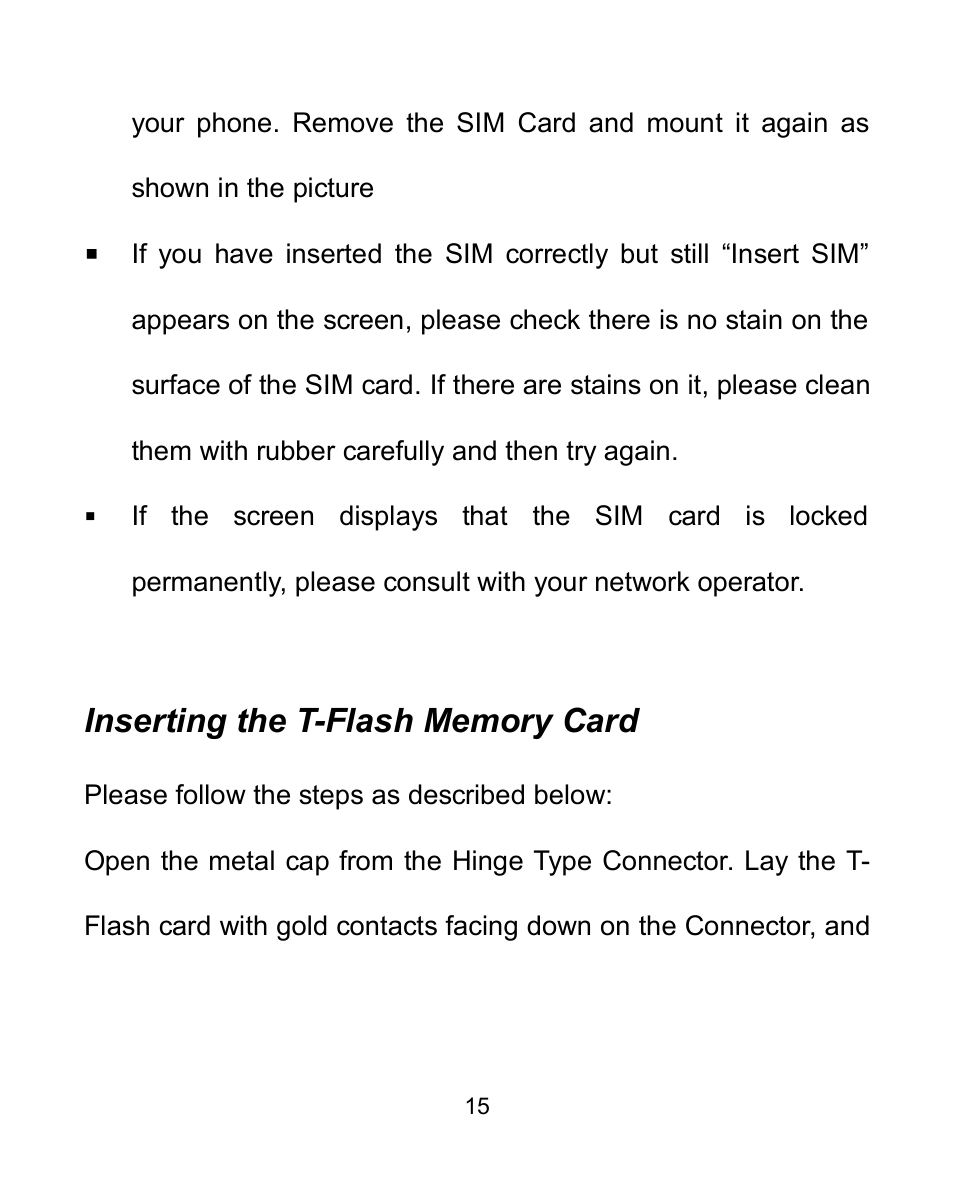 Inserting the t-flash memory card | Verykool i604 User Manual | Page 22 / 69