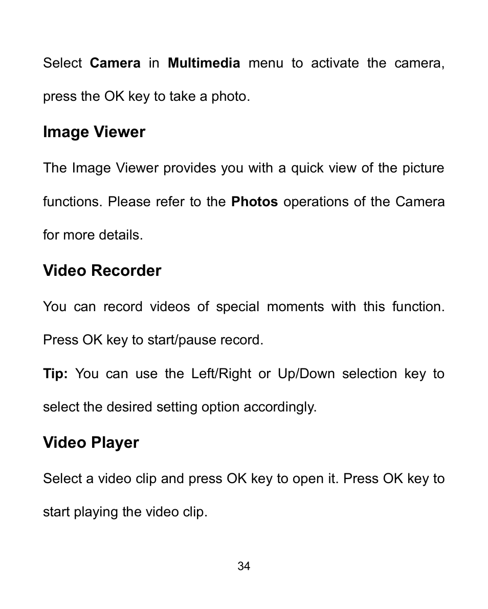 Image viewer, Video recorder, Video player | Verykool i604 User Manual | Page 41 / 69