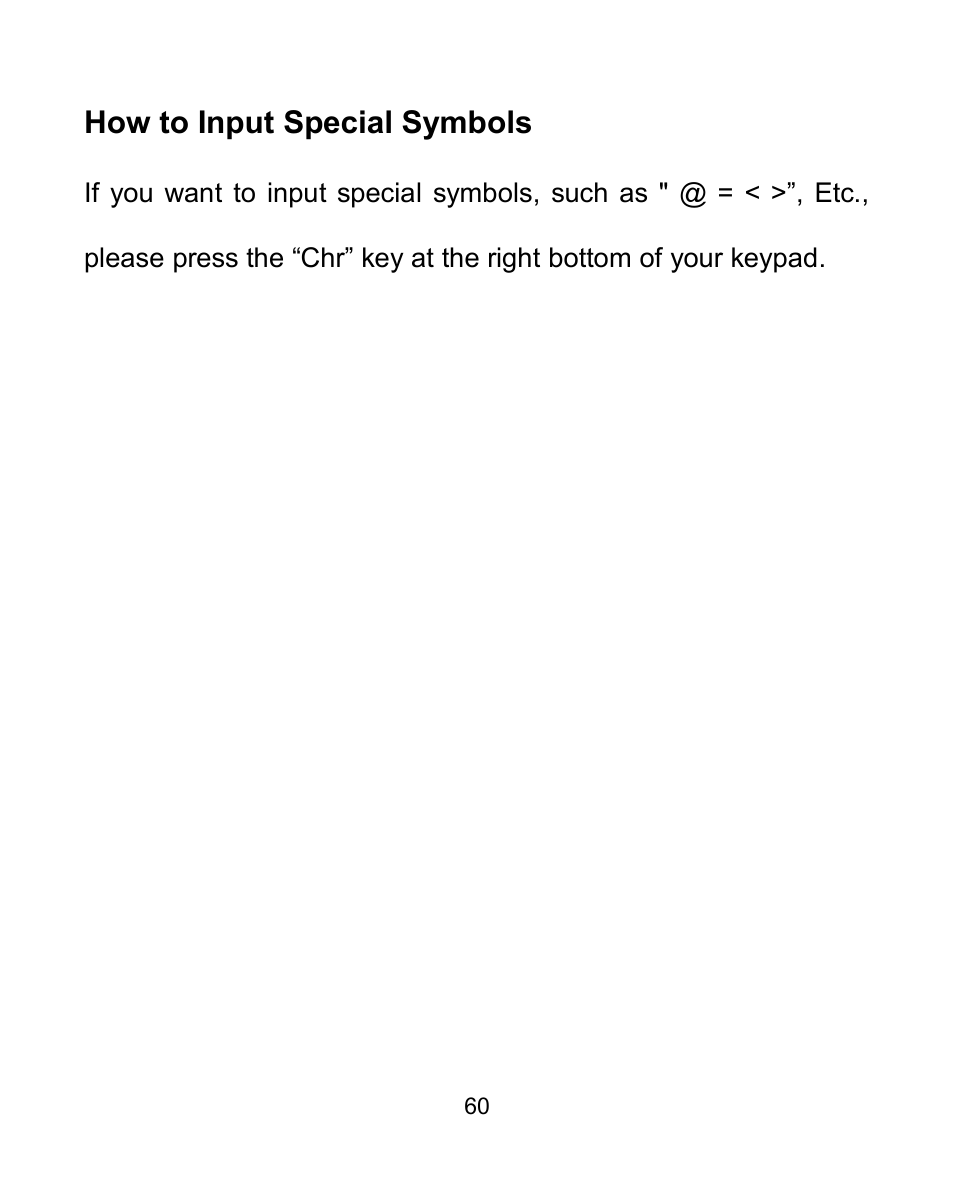 How to input special symbols | Verykool i604 User Manual | Page 67 / 69