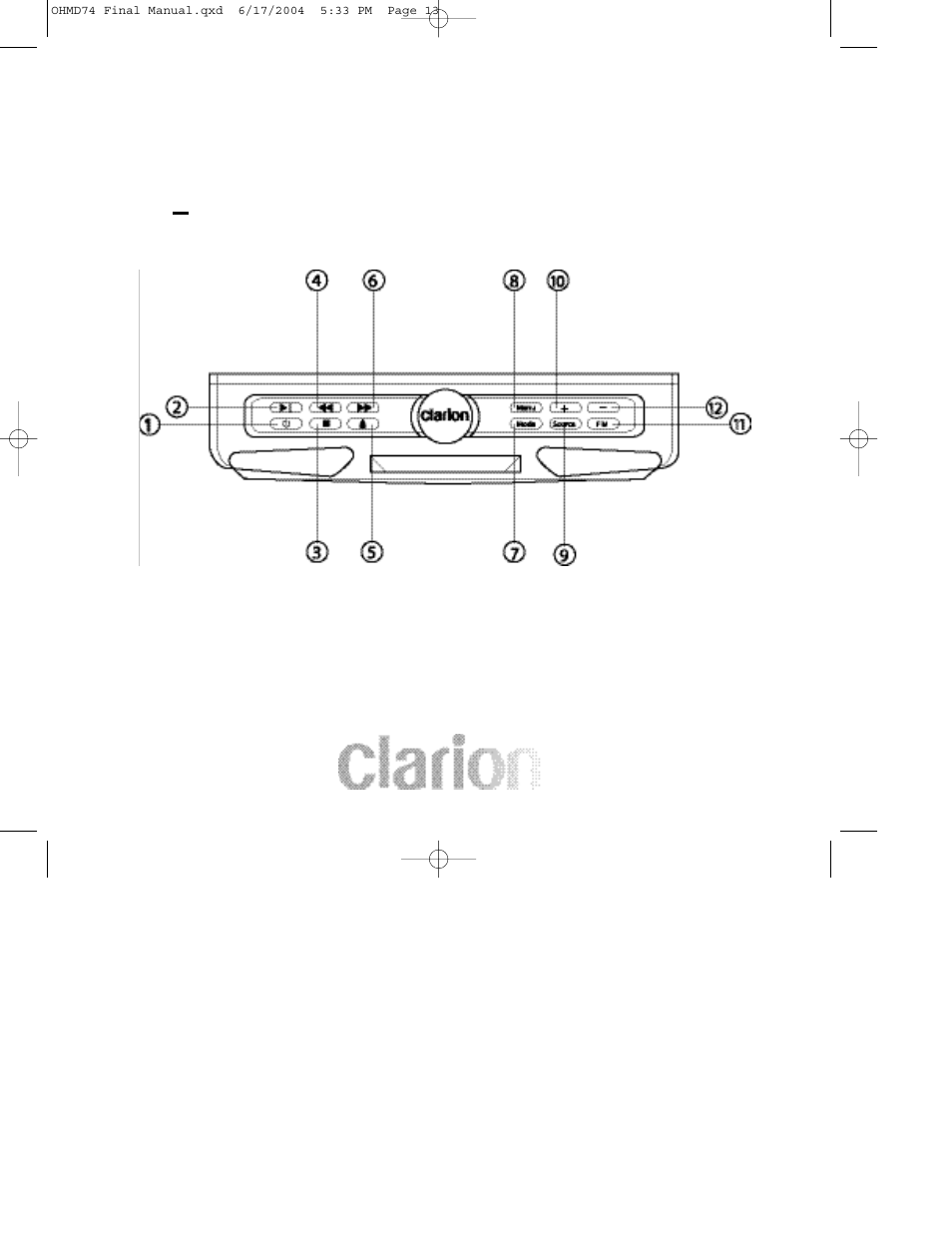 Clarion OHMD74 User Manual | Page 13 / 44