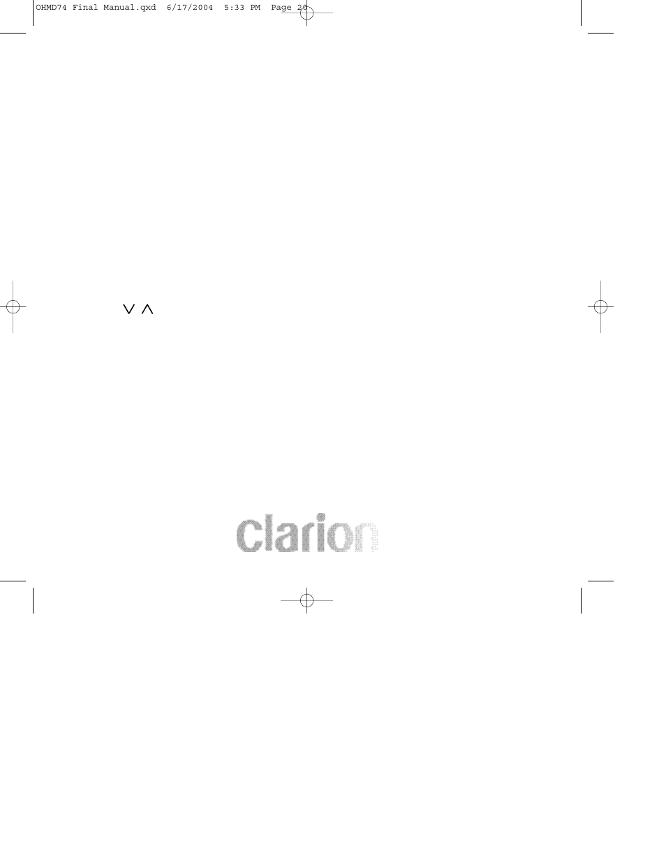 Clarion OHMD74 User Manual | Page 20 / 44