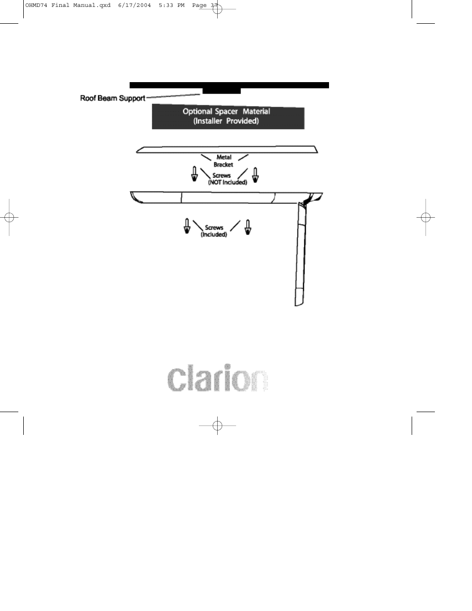 Clarion OHMD74 User Manual | Page 37 / 44