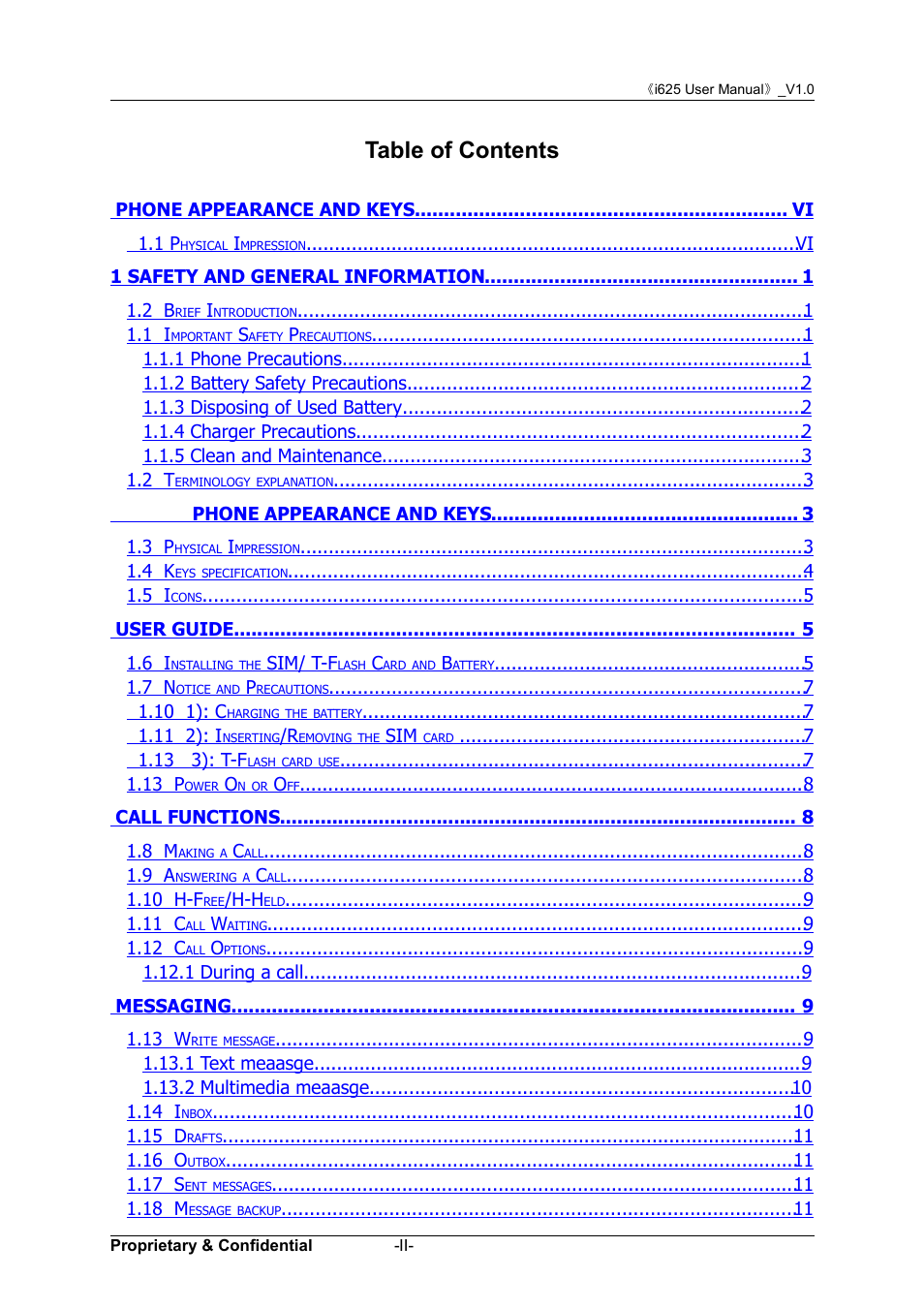 Verykool i625 User Manual | Page 2 / 35