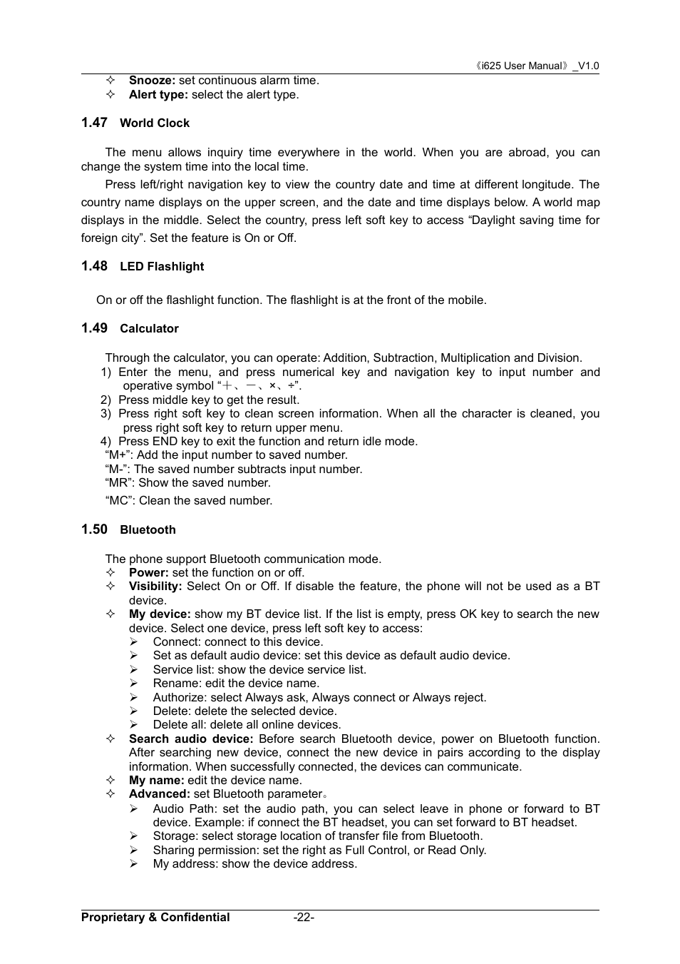 47 world clock, 48 led flashlight, 49 calculator | 50 bluetooth, 47 w, Orld, Lock, 48 led f, Lashlight, 49 c | Verykool i625 User Manual | Page 28 / 35