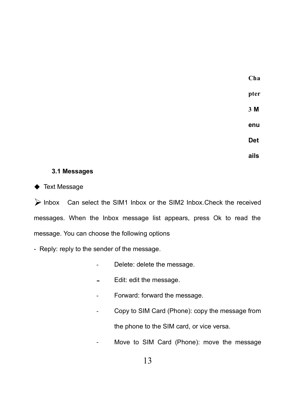 Chapter 3 menu details, 1 messages, Essages | Verykool i650 User Manual | Page 13 / 57