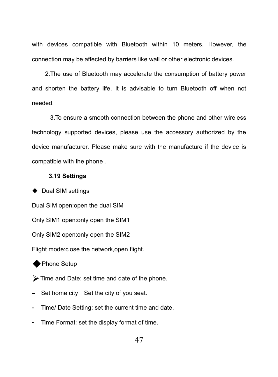 19 settings, 19 s, Ettings | Verykool i650 User Manual | Page 47 / 57